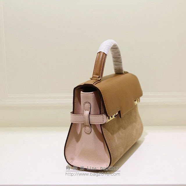 DELVAUX女包 限量版 比利時德爾沃Delvaux tempete系列 純手工製作 德爾沃女手提包 手腕包 TP0020拼色絨面焦糖  fcs1433